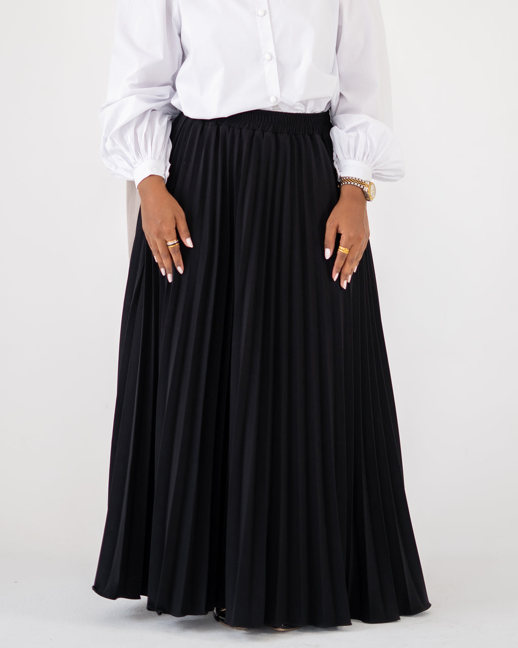 TILA Plissé Skirt - Black