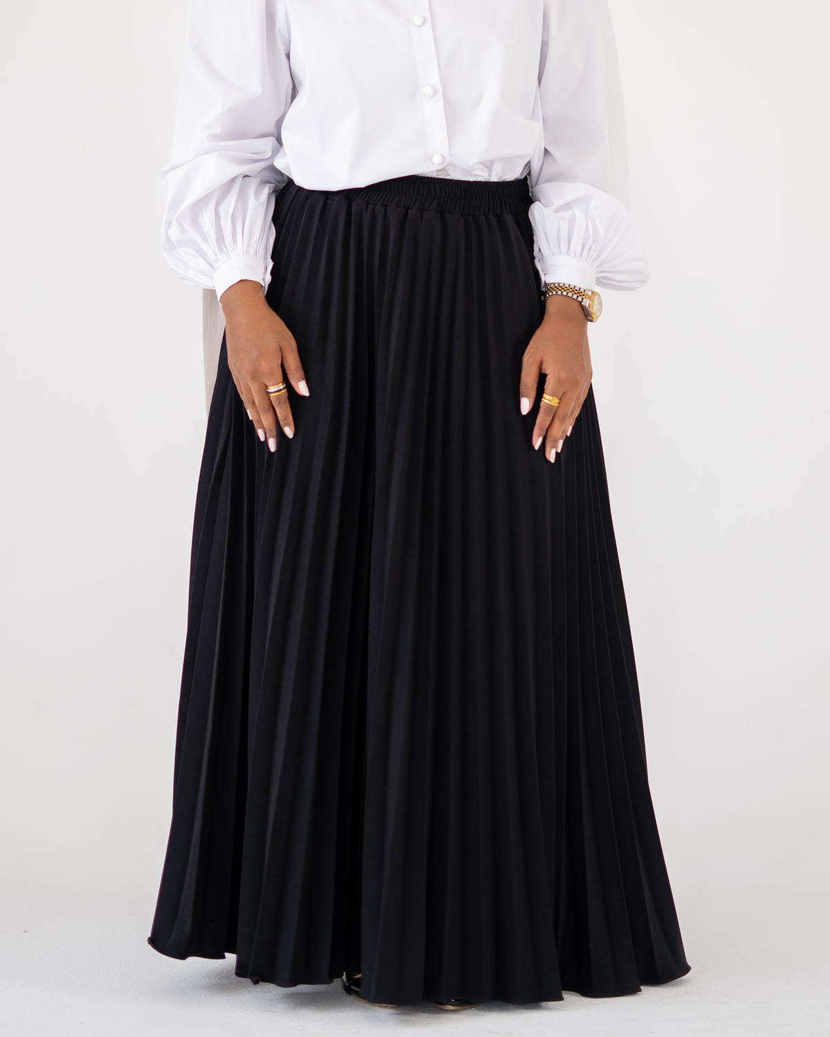 TILA Plissé Skirt - Black