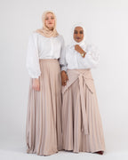 TILA Plissé Skirt - Beige