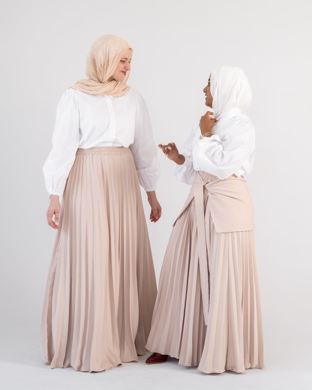 TILA Plissé Skirt - Beige