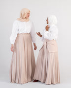 TILA Plissé Skirt - Beige